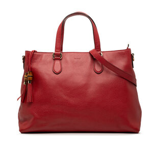 Pre-Loved Gucci Leather Bamboo Tassel Satchel